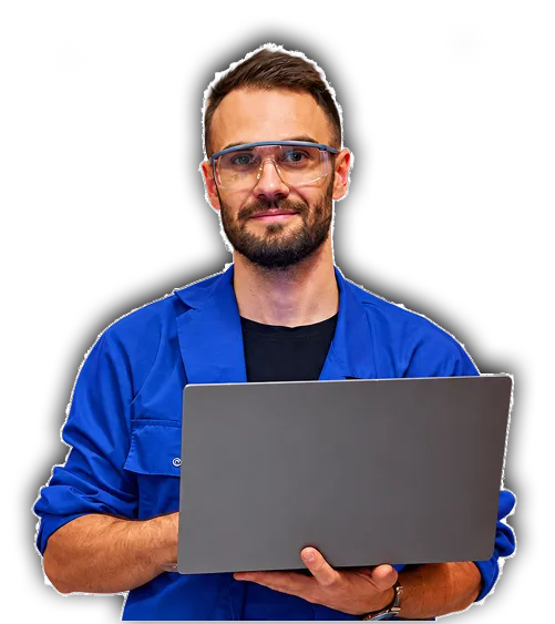 man with a laptop
